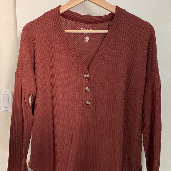 American Eagle Knitted Burnt Orange Long Sleeve - Picture 1 of 1